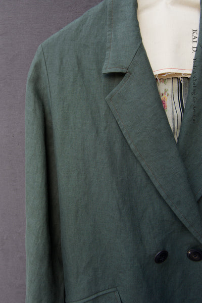 Blanchett  Jacket, Belgian Linen  - Jade - S, M