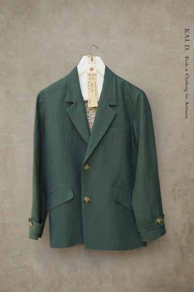 Diana blazer - Heavy Belgian Linen- Jade - S, M