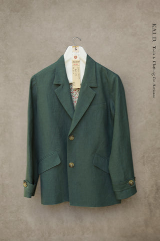 Diana blazer - Heavy Belgian Linen- Jade - S, M