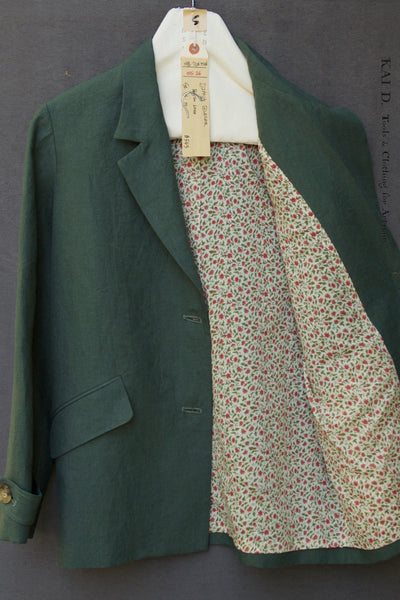 Diana blazer - Heavy Belgian Linen- Jade - S, M