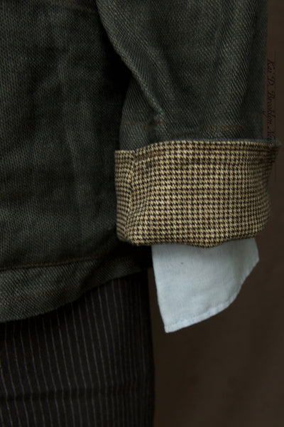 Ando Kimono Jacket - Heavy Linen - Jewel Green - L (NO RETURN)