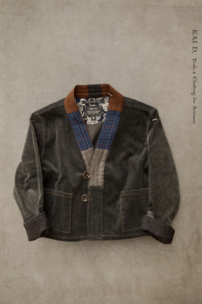 Children's Kimono Jacket - Corduroy + Pieced Collar - M