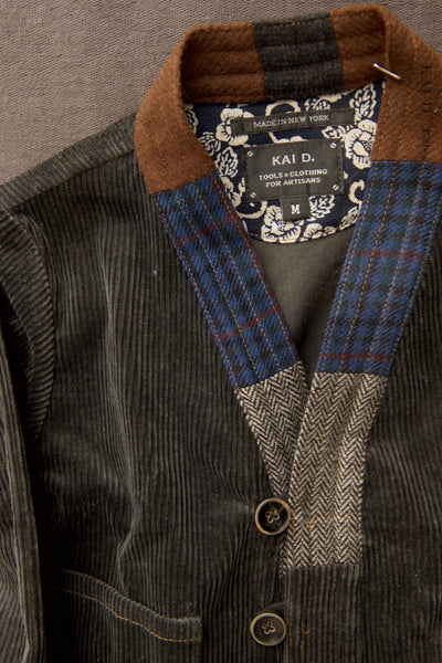 Children's Kimono Jacket - Corduroy + Pieced Collar - M