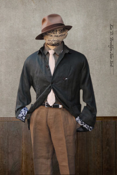 Degas Work Jacket - Washed Heavy Linen - S, M, L, XL