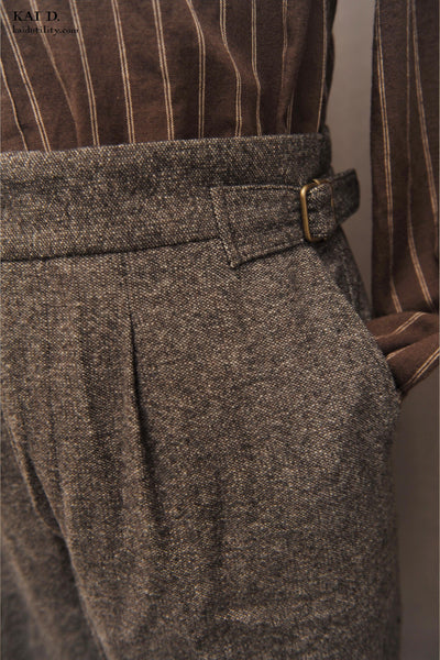 Karl Trousers - Brown Texture Wool - M