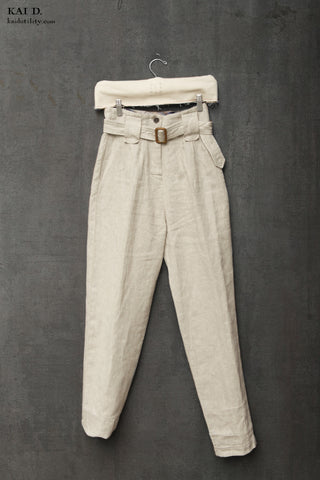 Kaylee Belted Pants - Washed Linen - XS, S, M, L