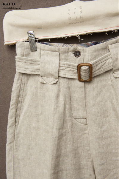 Kaylee Belted Pants - Washed Linen - XXS, XS, S, L