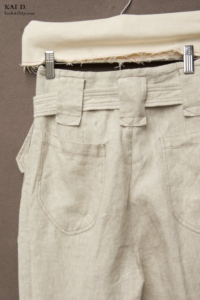 Kaylee Belted Pants - Washed Linen - XXS, XS, S, L