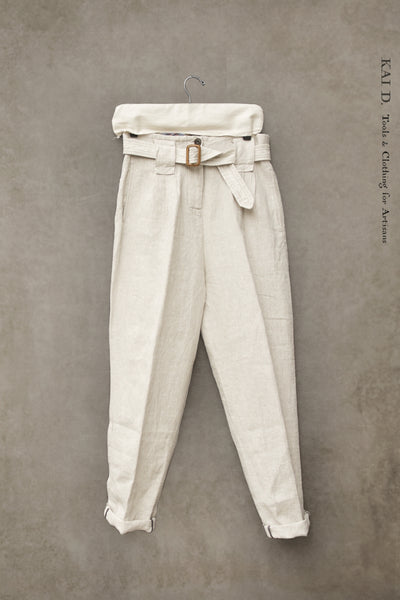 Kaylee Belted Pants - Washed Linen - XXS, XS, S, L