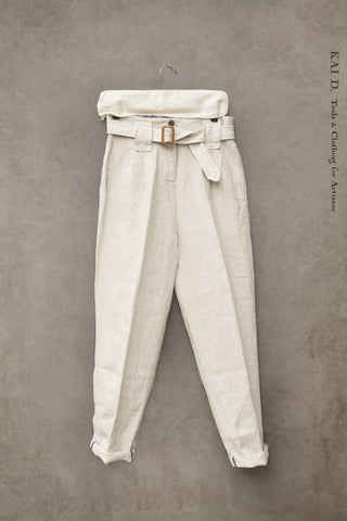 Kaylee Belted Pants - Washed Linen - XXS, XS, S, L