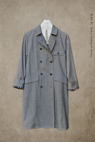 Keaton Trench Coat - Wool Mini-Houndtooth  - S, M, L