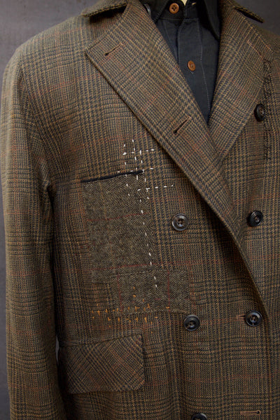 Keaton Trench Coat - Scottish Wool - Brown Plaid - S (NO RETURN)
