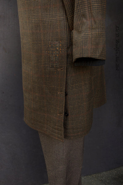 Keaton Trench Coat - Scottish Wool - Brown Plaid - S (NO RETURN)