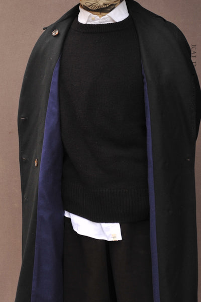 Keaton Trench Coat - Black Wool Cashmere - XS, S, M, L (womens sizes)
