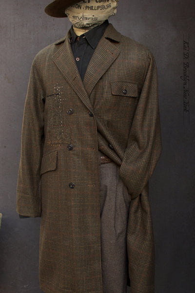 Keaton Trench Coat - Scottish Wool - Brown Plaid - S (NO RETURN)