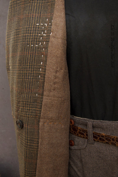 Keaton Trench Coat - Scottish Wool - Brown Plaid - S (NO RETURN)