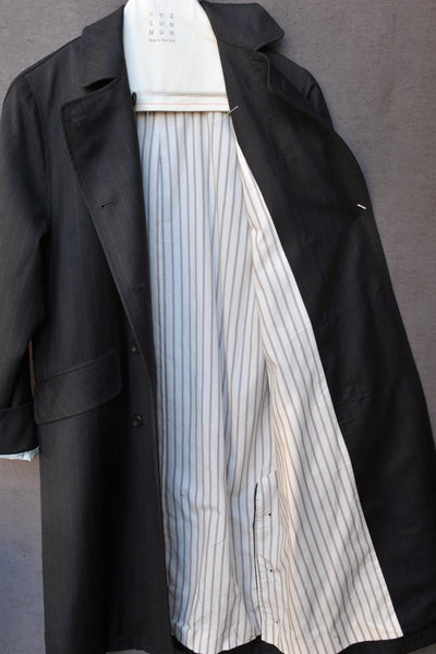 Keaton Trench Coat - Subtle Stripe Virgin Wool  - XS, S, M, L