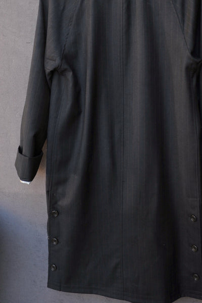 Keaton Trench Coat - Subtle Stripe Virgin Wool  - XS, S, M, L