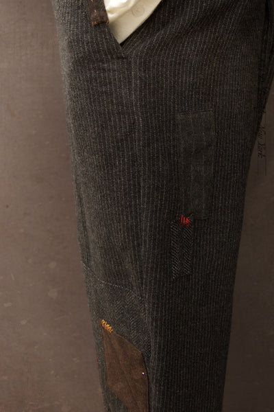 Ken Boro Trousers - Charcoal Wool Pin - Size 37 (NO RETURN)