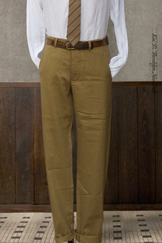 Borough Pants - Cotton Linen Soft Twill - Brownish Khaki - 30, 32, 34, 36, 38