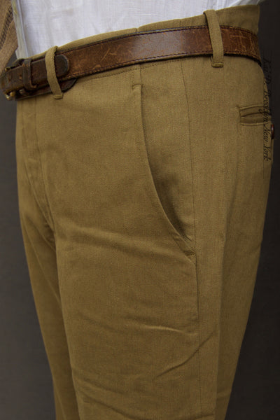 Borough Pants - Cotton Linen Soft Twill - Brownish Khaki - 30, 32, 34, 36, 38