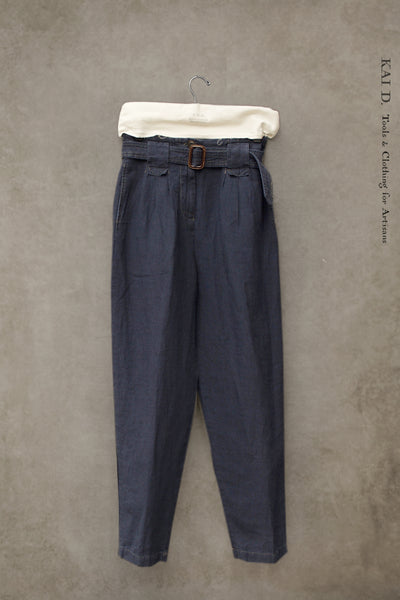 Kaylee Belted Pants - Artist Navy - XS, M, L