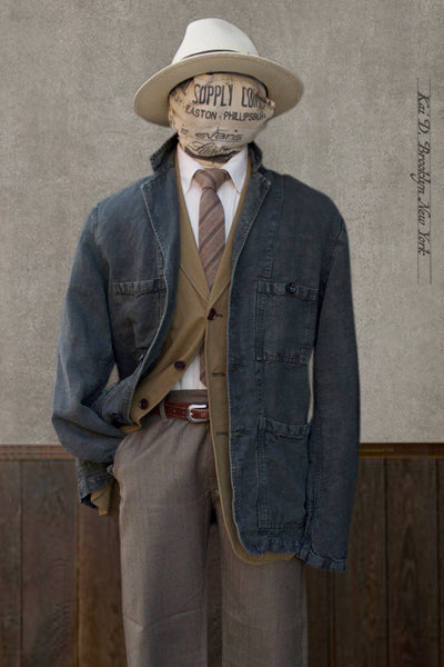 Heavy Linen Laborer Jacket- Overdyed - 50 (NO RETURN)