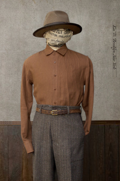 Delancey Shirt - Belgian Linen - Leather Brown - M, L