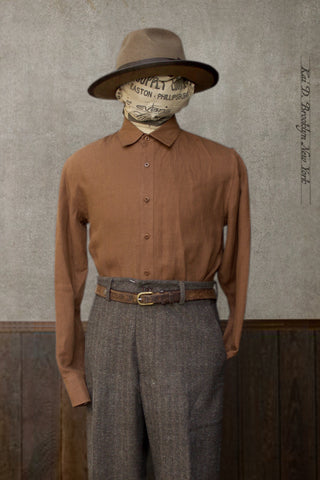 Delancey Shirt - Belgian Linen - Leather Brown - M, L