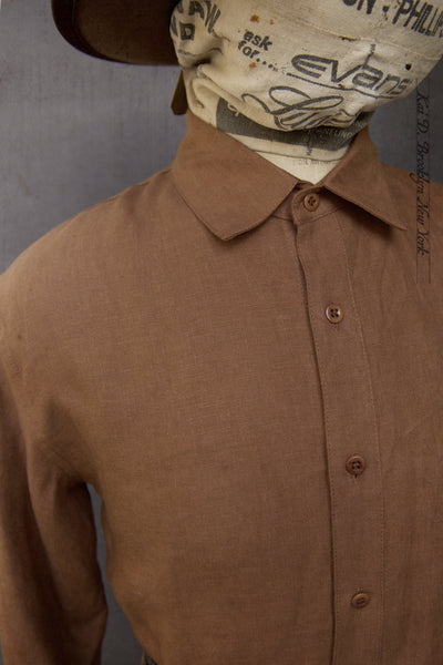 Delancey Shirt - Belgian Linen - Leather Brown - M, L
