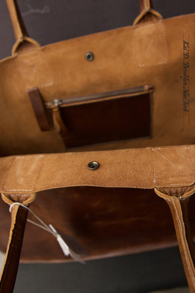 Skillman Large Leather Tote - Brown