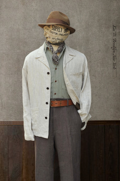 Leisure Jacket - Washed Slub Linen - M, L (NO RETURN)