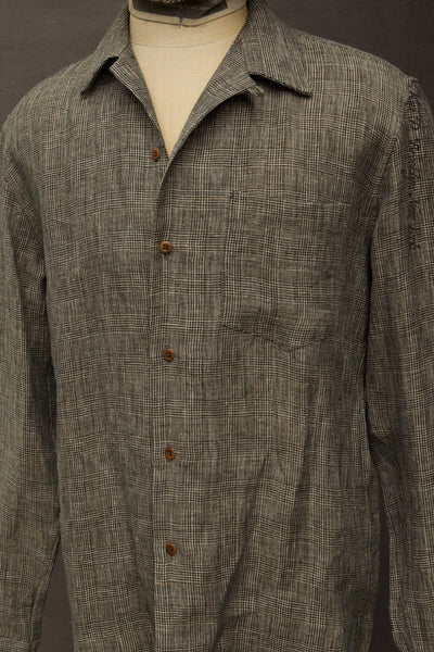Leisure Shirt - Japanese Linen Plaid  - S, M, L, XL, XXL