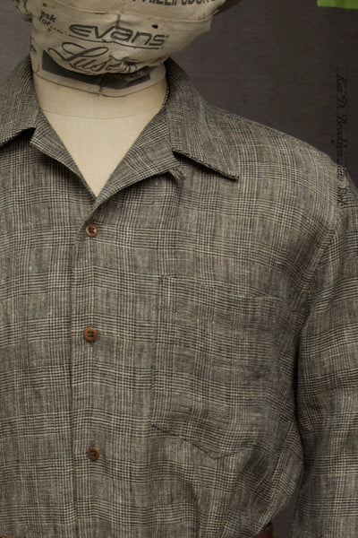 Leisure Shirt - Japanese Linen Plaid  - S, M, L, XL, XXL