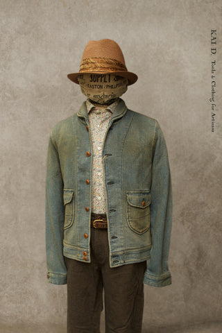 Shawl Collar Western Jacket - Faded Indigo - S (NO RETURN)
