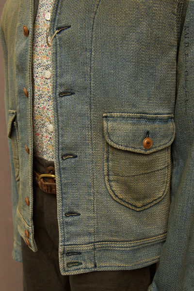Shawl Collar Western Jacket - Faded Indigo - S (NO RETURN)