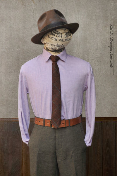 Delancey Shirt - Lilac Soft Herringbone - M, L, XL