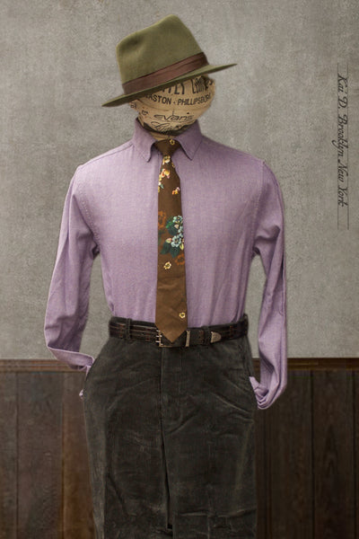 Italian Flannel Denham Shirt - Lilac - S, XL