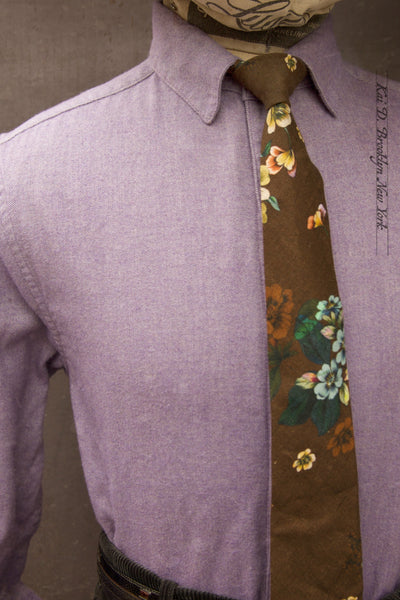 Italian Flannel Denham Shirt - Lilac - S, XL