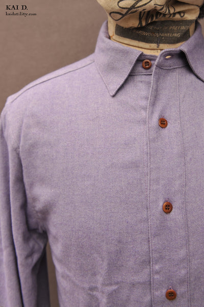 Italian Flannel Denham Shirt - Lilac - S, XL
