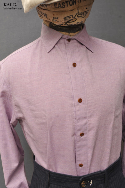 Soft Cotton Herringbone Denham Shirt - M