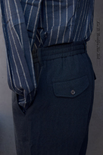 Lindbergh Trousers - Soft Wool - Navy - S, M