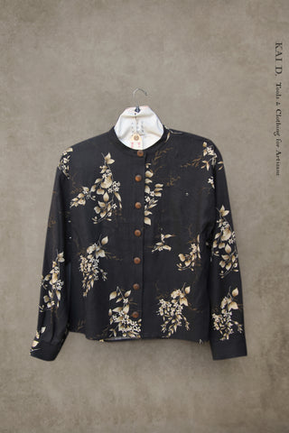 Edith Belted Shirt - Heavy Floral Linen - XS, S, M