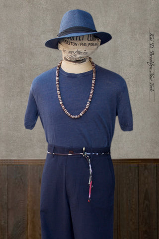 Fine Gauge Linen Tee - Blue - S/M