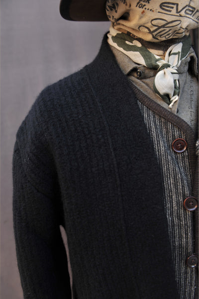 Linus Fuzzy Cardigan - Fuzzy Black - L