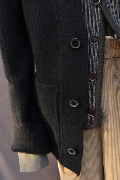 Linus Fuzzy Cardigan - Fuzzy Black - L