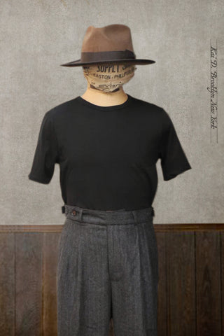 1950s Mens Loopwheel Tee - Black - M, XL