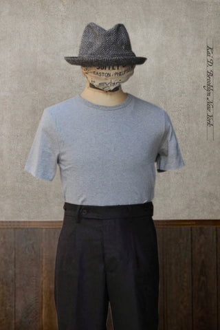 1950s Mens Loopwheel Tee - Grey Heather - M, L, XL