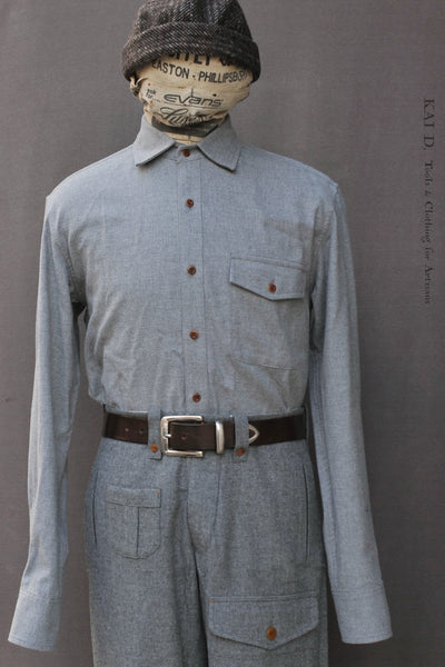 Cassady Shirt (Relaxed Cut)- Light Grey Baby Flannel - S, M, L, XL, XXL