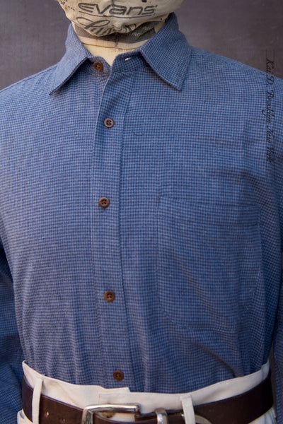 Cassady Shirt (Relaxed Cut)- Royal Touch Houndstooth Cotton - M, L, XL, XXL